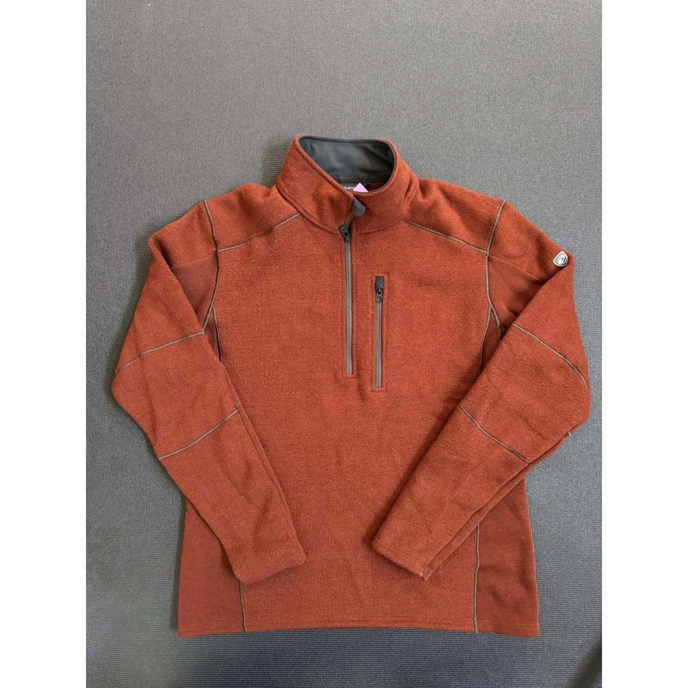 Kuhl Born In The Mountains 1/4 Zip Red/Orange Pullover Sweater Men's L